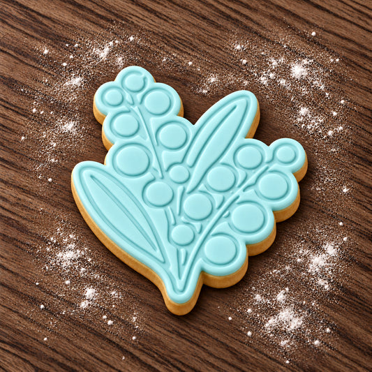 Wattle decorated fondant cookie