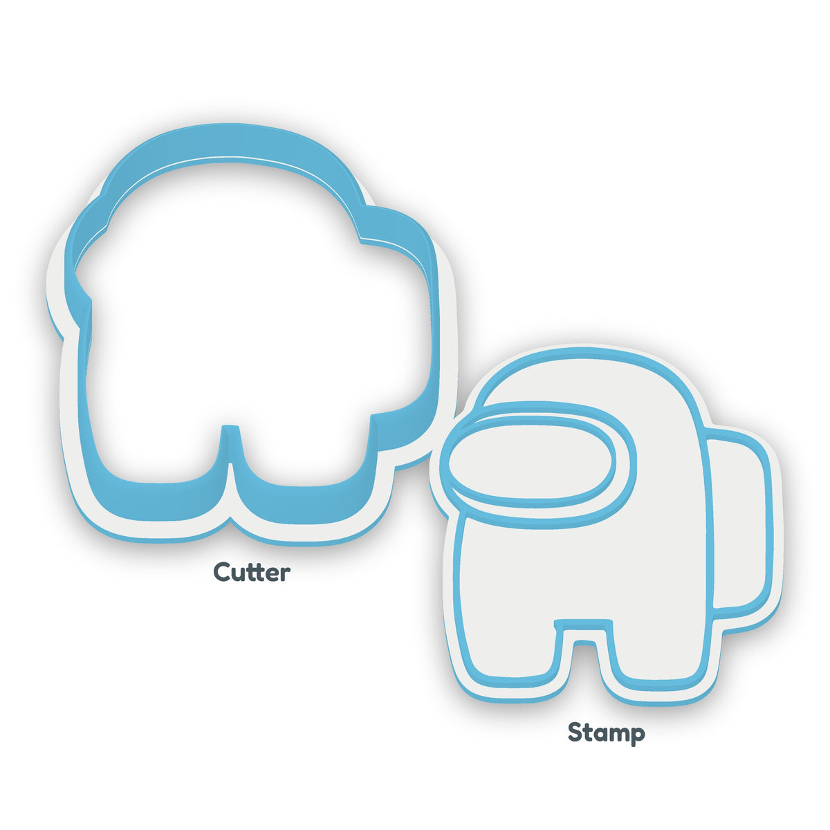 Among Us Crewmate separate cookie cutter and matching embosser