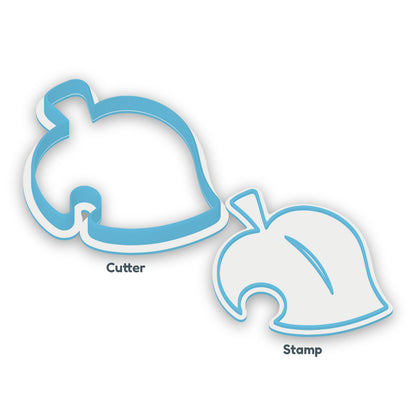 Animal Crossing Leaf separate cookie cutter and matching embosser