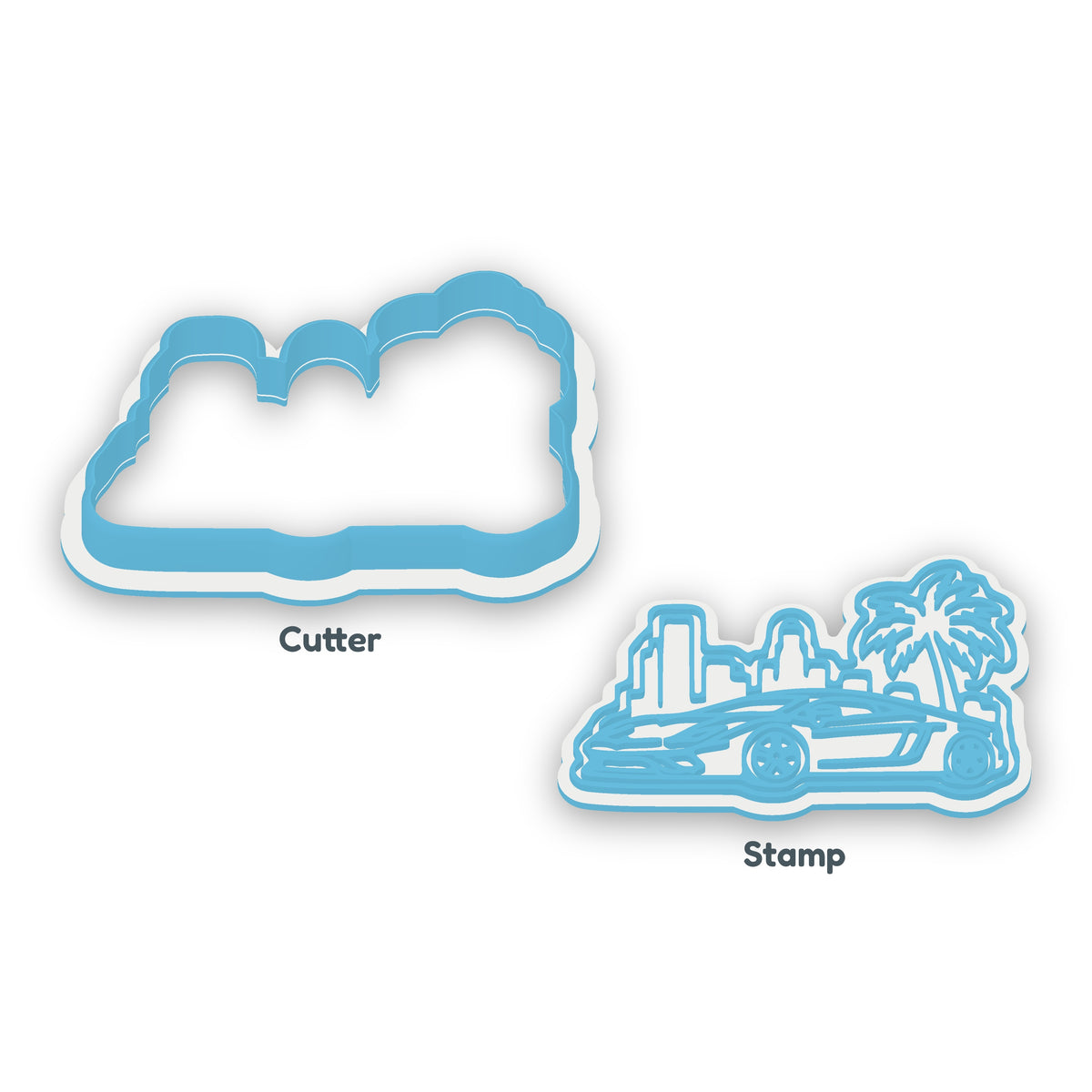 City Racing Car separate cookie cutter and matching embosser
