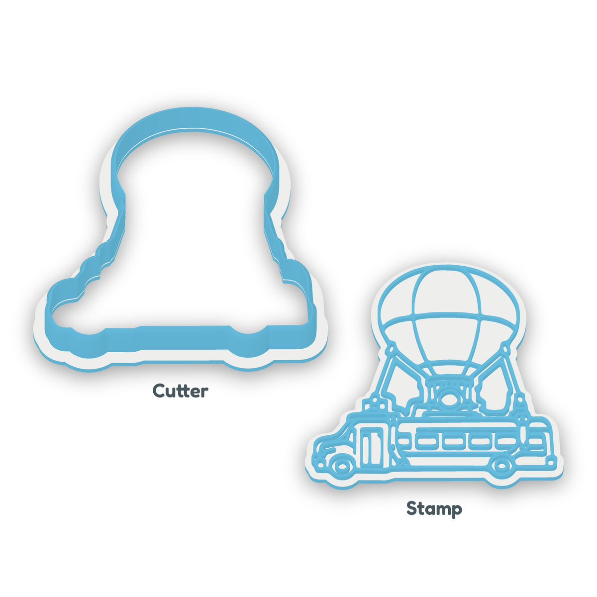 Fortnite Battle Bus separate cookie cutter and matching embosser
