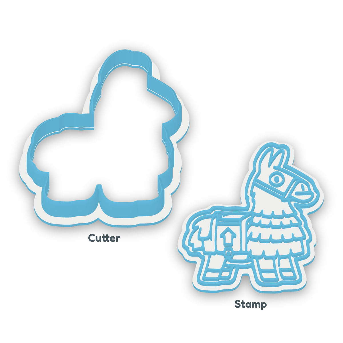 Fortnite Llama separate cookie cutter and matching embosser