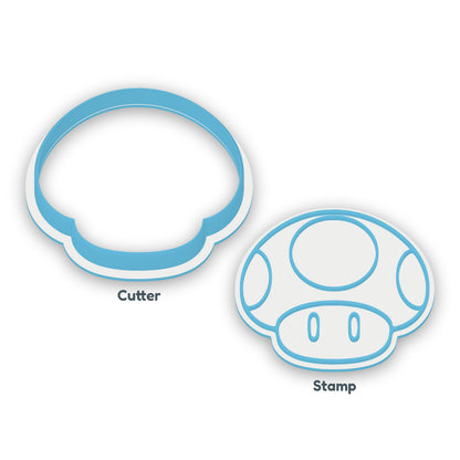 Mario Mushroom separate cookie cutter and matching embosser