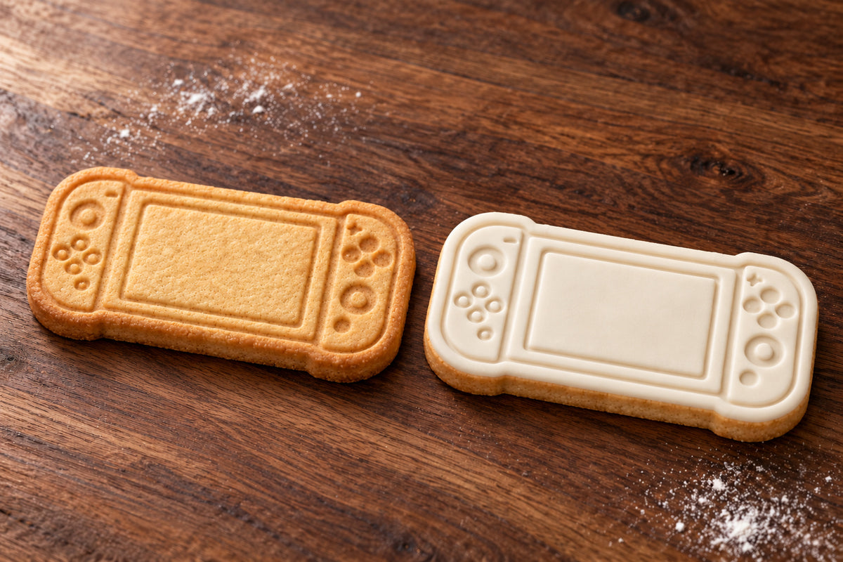 Nintendo Switch plain and white fondant cookie examples