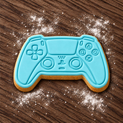 PlayStation Controller decorated fondant cookie