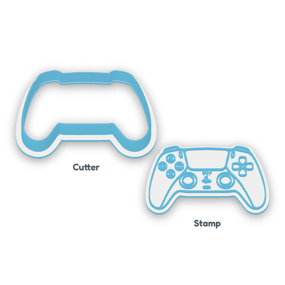 PlayStation Controller separate cookie cutter and matching embosser