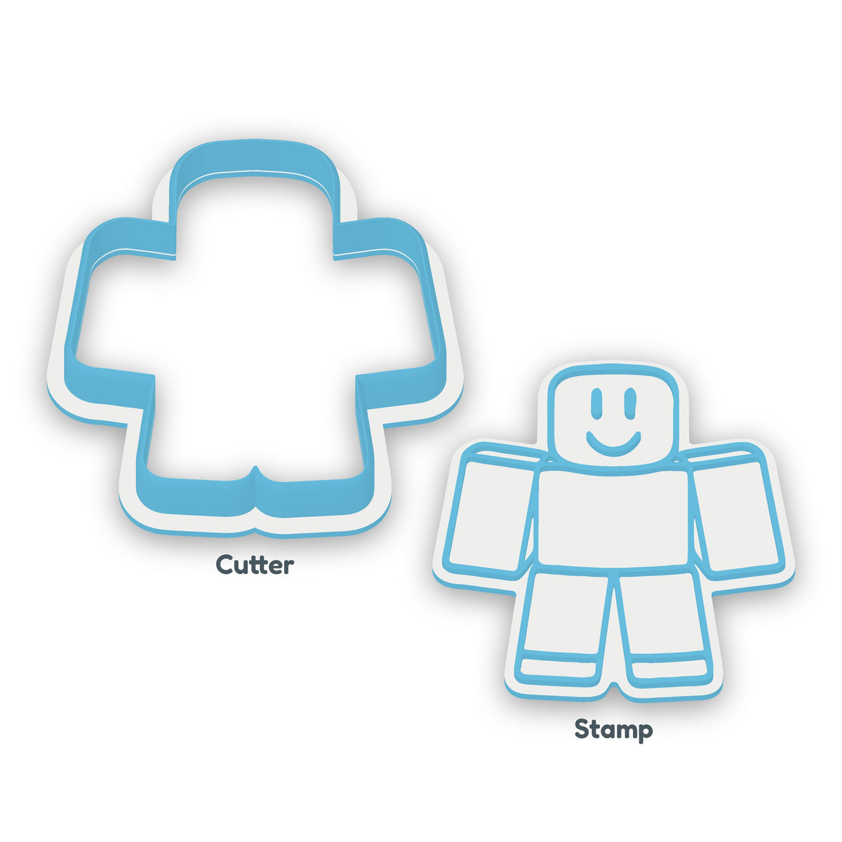 Roblox Character separate cookie cutter and matching embosser