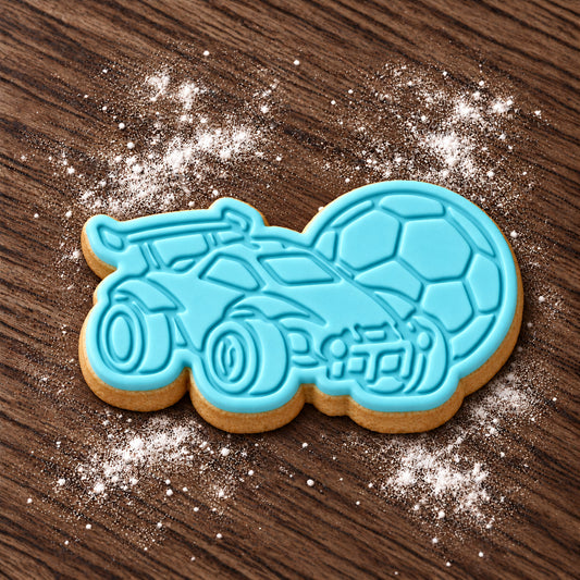 Rocket League Car decorated fondant cookie