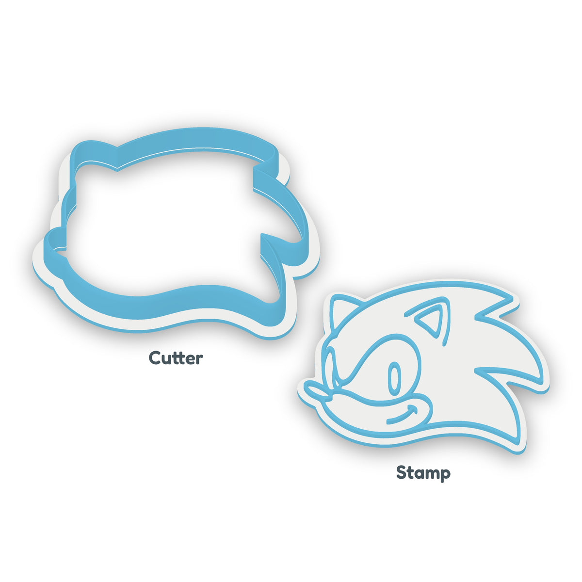 Sonic separate cookie cutter and matching embosser