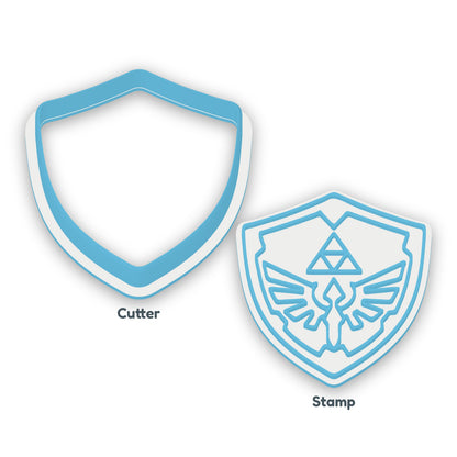Zelda Shield separate cookie cutter and matching embosser