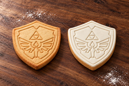 Zelda Shield plain and white fondant cookie examples