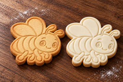 Bee plain and white fondant cookie examples