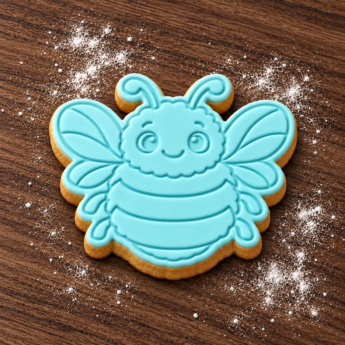 Bumblebee decorated fondant cookie