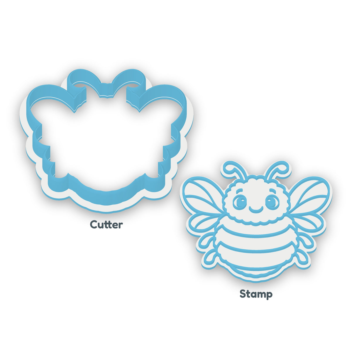 Bumblebee separate cookie cutter and matching embosser