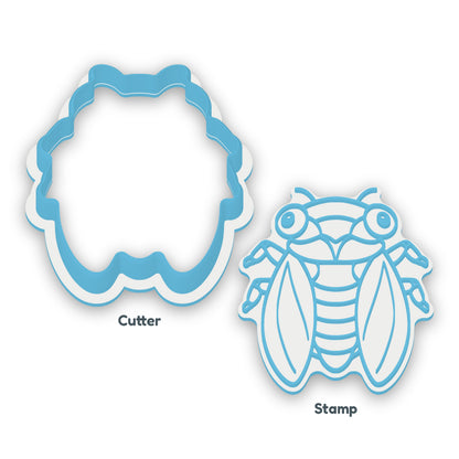 Cicada separate cookie cutter and matching embosser
