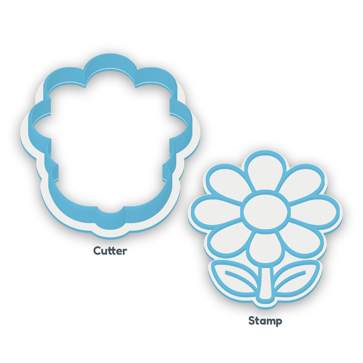 Daisy separate cookie cutter and matching embosser
