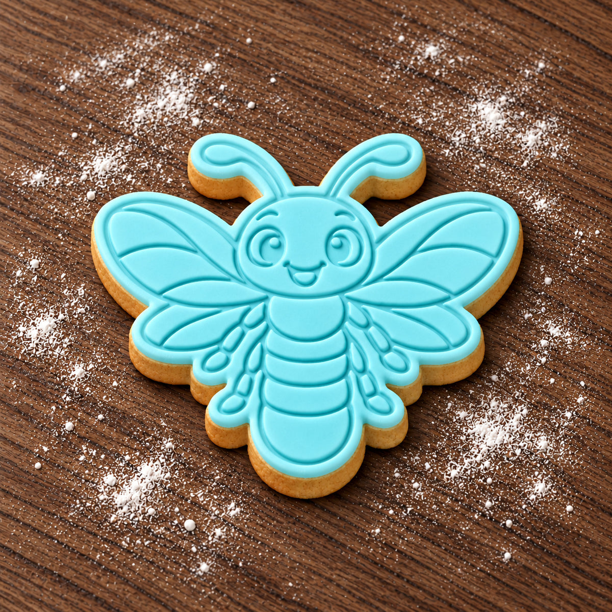 Firefly decorated fondant cookie