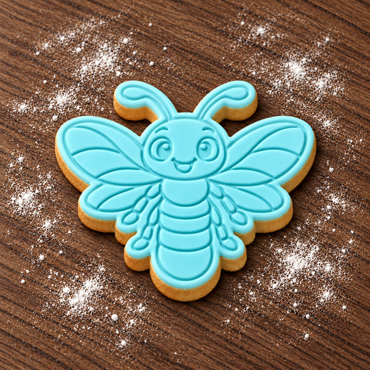 Firefly decorated fondant cookie