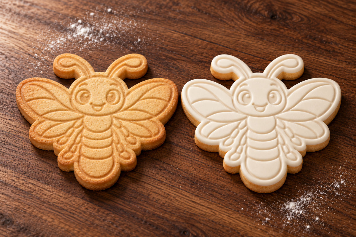 Firefly plain and white fondant cookie examples