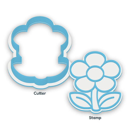 Flower separate cookie cutter and matching embosser
