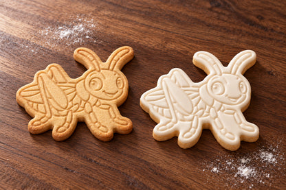 Grasshopper plain and white fondant cookie examples