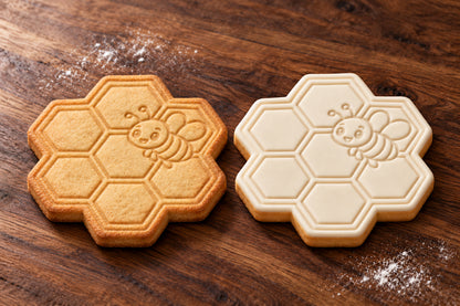 Honeycomb plain and white fondant cookie examples