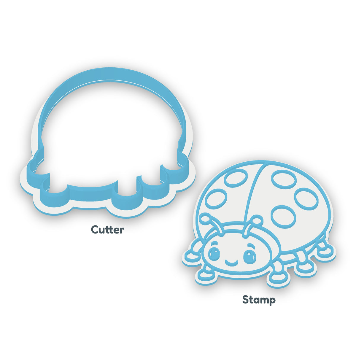 Ladybird separate cookie cutter and matching embosser