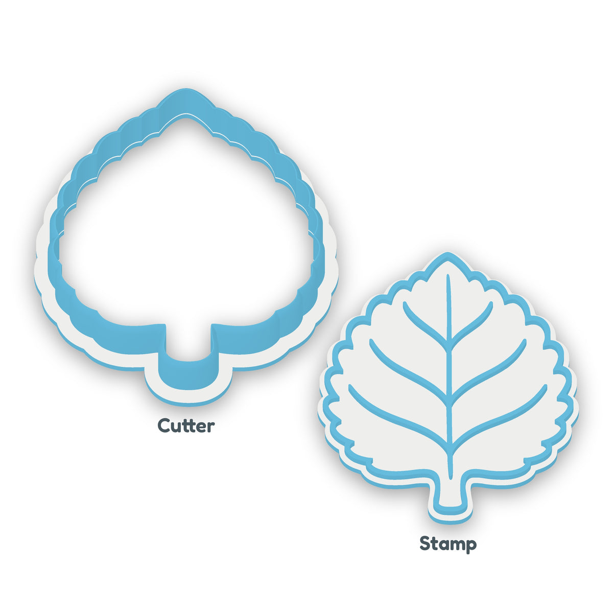 Leaf separate cookie cutter and matching embosser