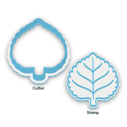 Leaf separate cookie cutter and matching embosser