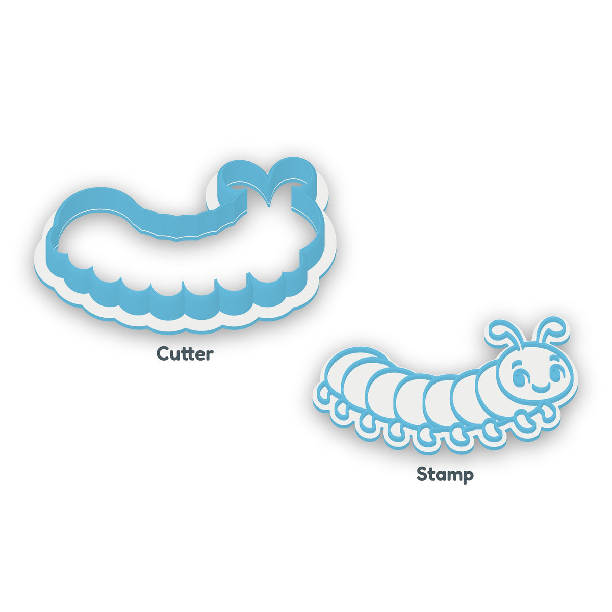 Millipede separate cookie cutter and matching embosser