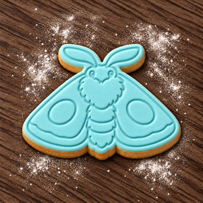 Moth decorated fondant cookie