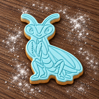 Praying Mantis decorated fondant cookie