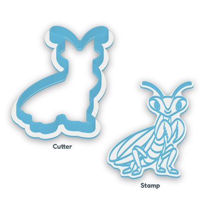 Praying Mantis separate cookie cutter and matching embosser