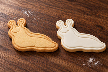 Slug plain and white fondant cookie examples