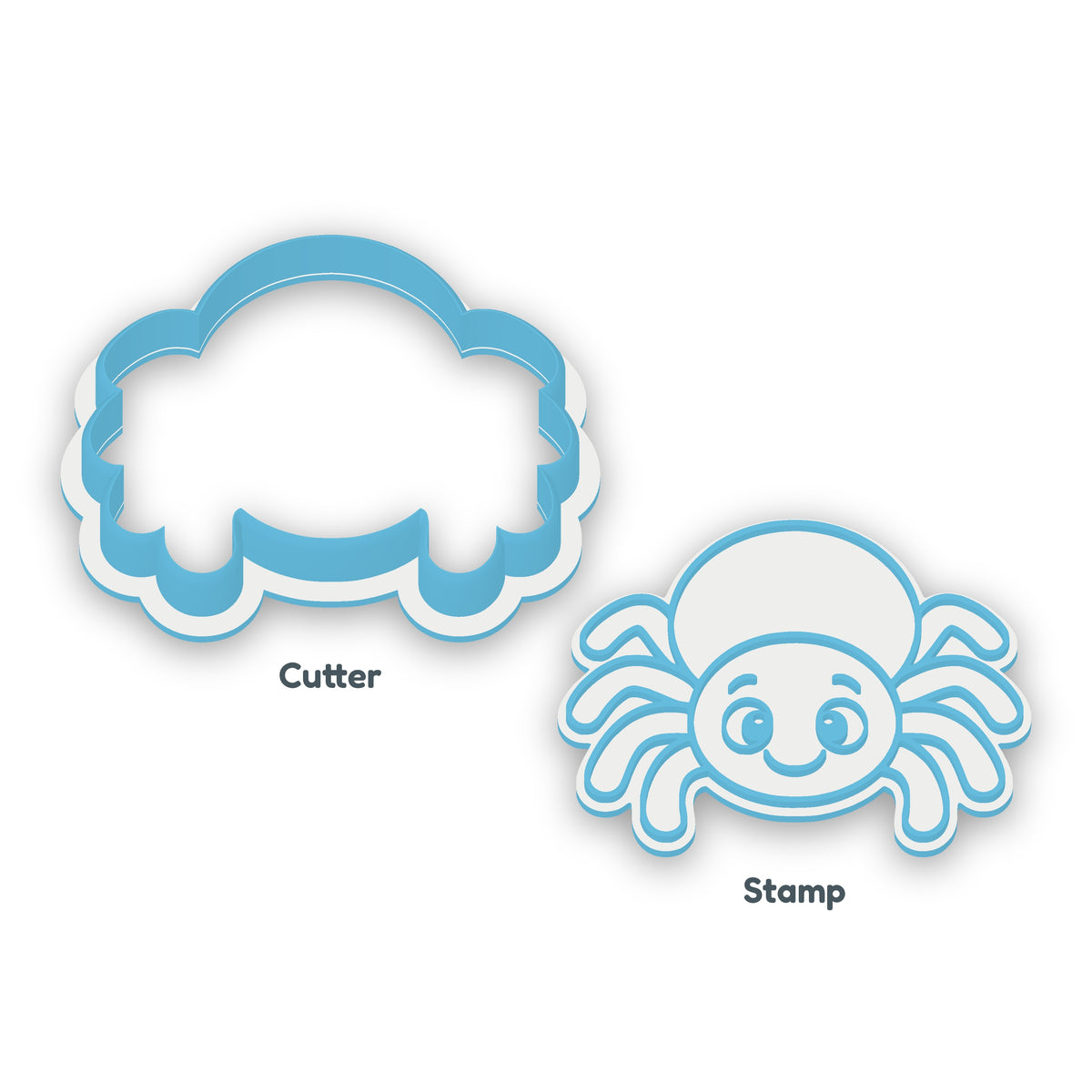 Spider separate cookie cutter and matching embosser