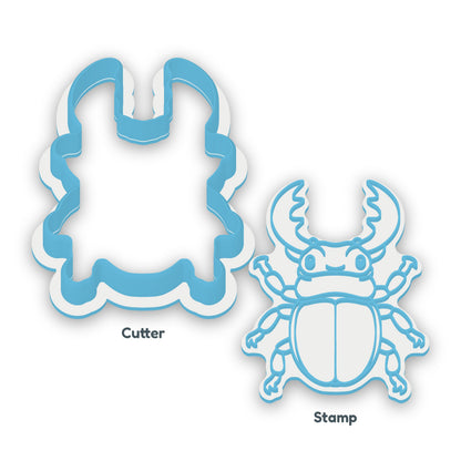 Stag Beetle separate cookie cutter and matching embosser
