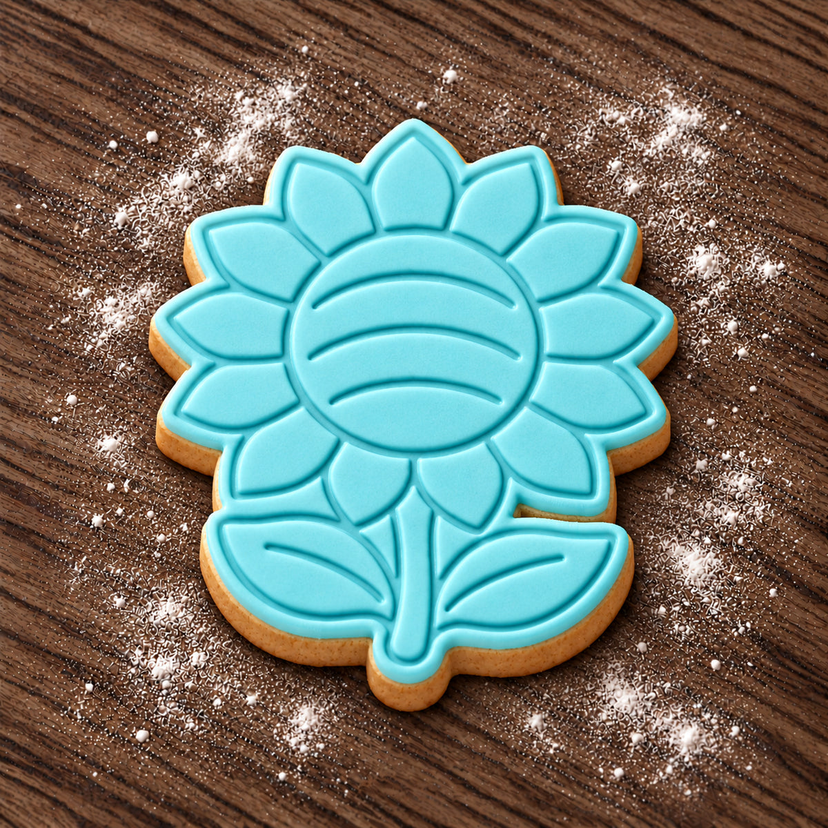 Sunflower decorated fondant cookie