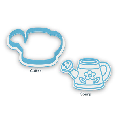 Watering Can separate cookie cutter and matching embosser