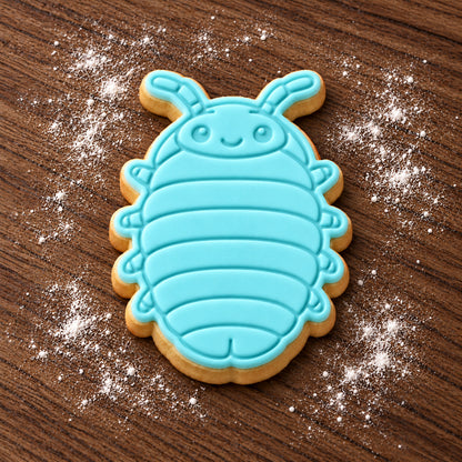 Woodlouse (Slater) decorated fondant cookie