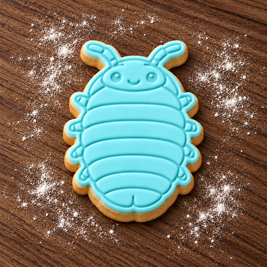 Woodlouse (Slater) decorated fondant cookie