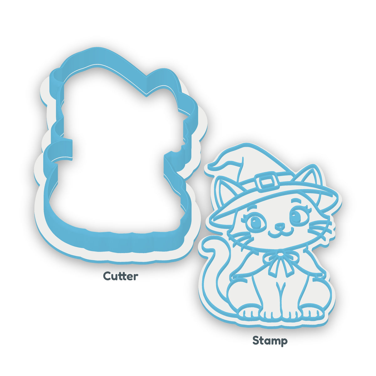 Black Cat separate cookie cutter and matching embosser