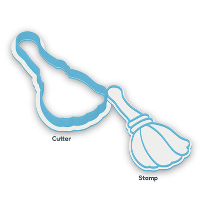 Broomstick separate cookie cutter and matching embosser