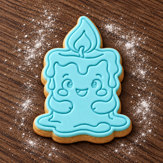 Candle decorated fondant cookie