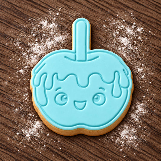 Caramel Apple decorated fondant cookie