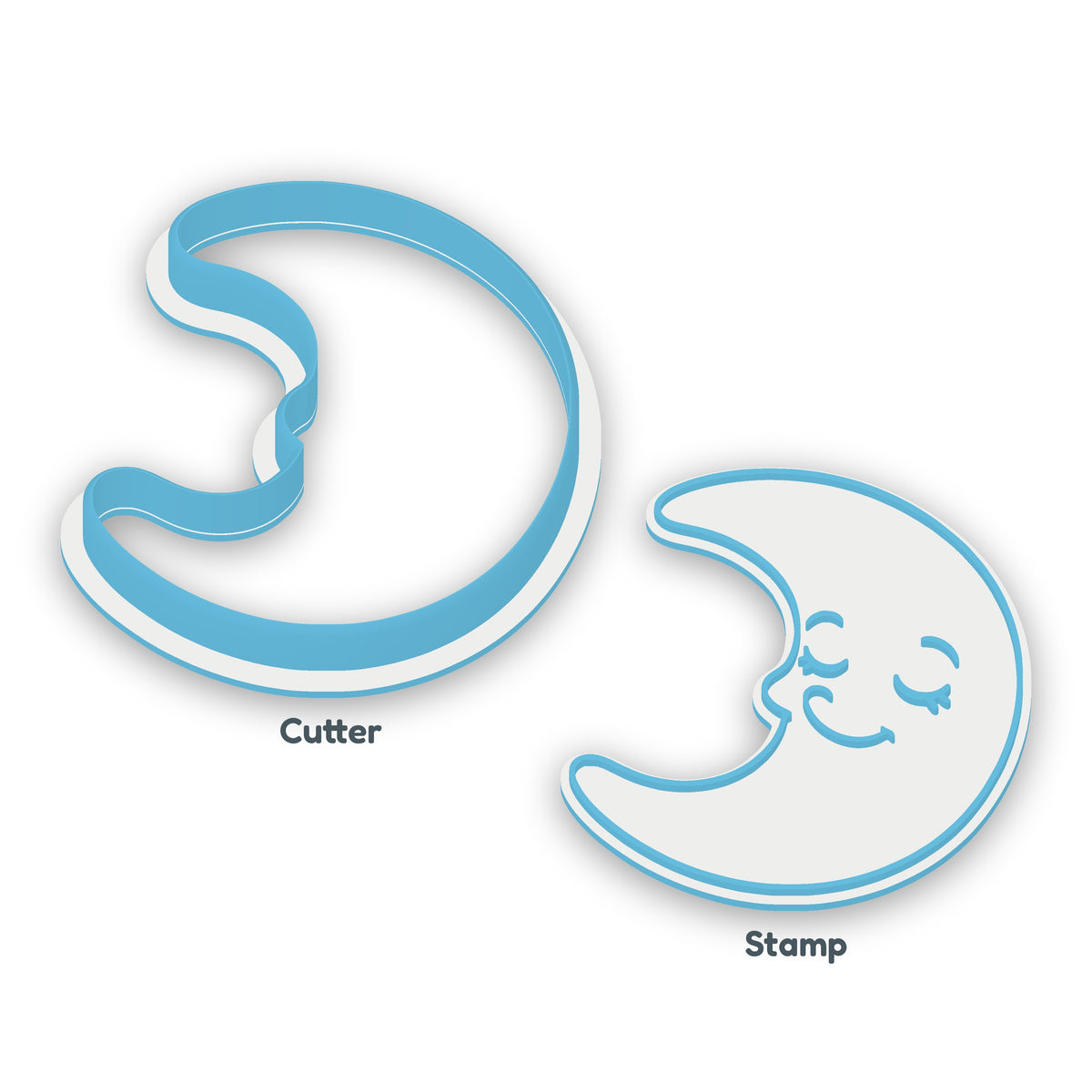 Crescent Moon separate cookie cutter and matching embosser