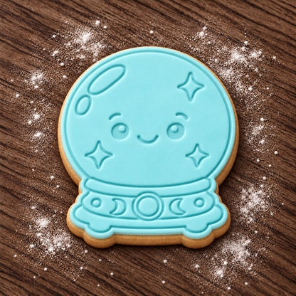 Crystal Ball decorated fondant cookie