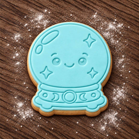 Crystal Ball decorated fondant cookie