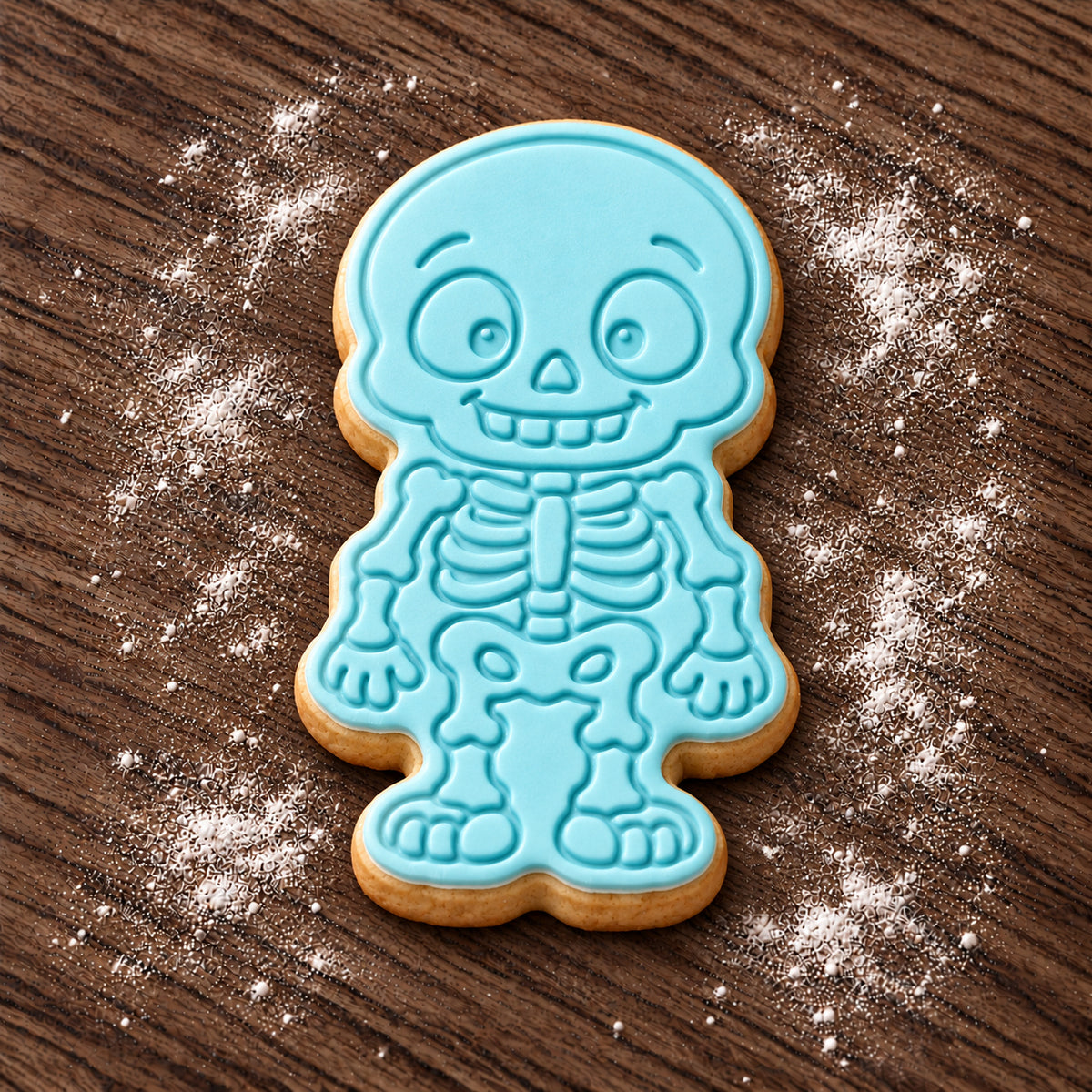 Cute Skeleton decorated fondant cookie