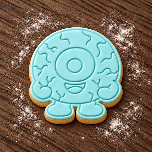 Eyeball decorated fondant cookie