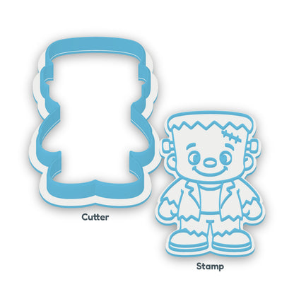 Frankenstein Style Monster separate cookie cutter and matching embosser
